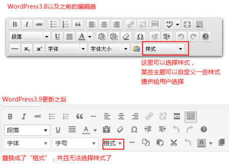 WordPress3.9更新之后样式选择的调整 WordPress3.9更新之后样式选择的调整