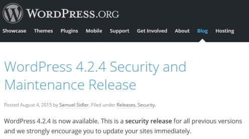 WordPress4.2.4 安全维护版本发布 WordPress4.2.4 安全维护版本发布