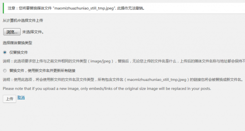 wordpress媒体管理增强，直接替换媒体文件