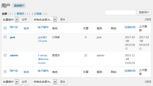 记录并显示wordpress注册用户的ip以及注册时间