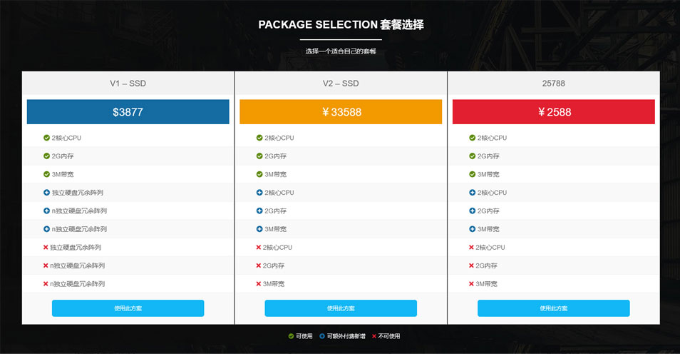 套餐对比-服务套餐对比列表-场景重现-产品对比列表模块-wordpress可重用区块下载（images 1）