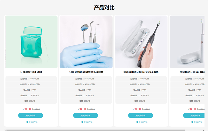 产品对比和询盘