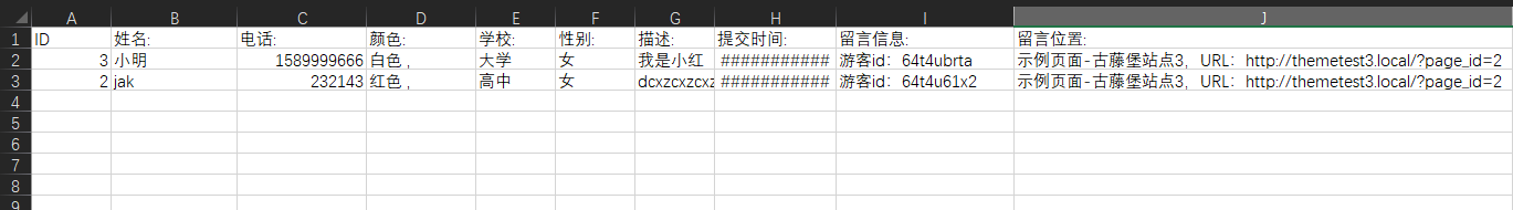 导出表单数据到excle表格文件-超级区块wordpress主题功能介绍（images 3）